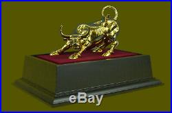 Hand Made Bronze Statue DEAL Hot Cast 24K Edition Stock Market Bull Decor Deal