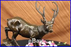 Hand Made Bronze Statue Elk Deer Stag Buck Hunter Wildlife Mountain Lodge Cabin