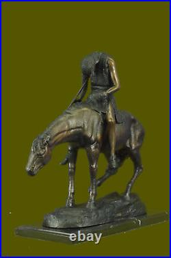Hand Made Bronze Statue End Of Trail American Indian Horse Western 21 Figure