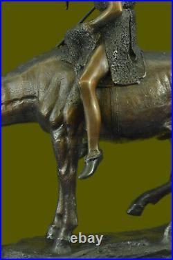 Hand Made Bronze Statue End Of Trail American Indian Horse Western 21 Figurine