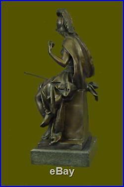 Hand Made Bronze Statue Greek Roman Goddess of War Marble Base Figurine UG