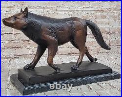 Hand Made Bronze Wolf Statue by Moigniez Wildlife Home Decor Hot Cast Hand Made Bronze Wolf Statue by Moigniez Wildlife Home Decor Hot Cast