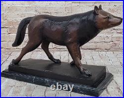 Hand Made Bronze Wolf Statue by Moigniez Wildlife Home Decor Hot Cast Hand Made Bronze Wolf Statue by Moigniez Wildlife Home Decor Hot Cast