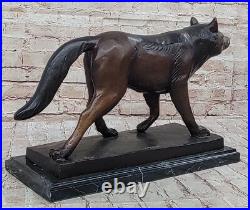 Hand Made Bronze Wolf Statue by Moigniez Wildlife Home Decor Hot Cast Hand Made Bronze Wolf Statue by Moigniez Wildlife Home Decor Hot Cast