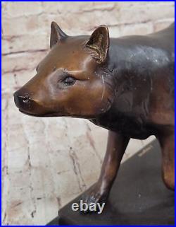Hand Made Bronze Wolf Statue by Moigniez Wildlife Home Decor Hot Cast Hand Made Bronze Wolf Statue by Moigniez Wildlife Home Decor Hot Cast