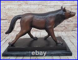 Hand Made Bronze Wolf Statue by Moigniez Wildlife Home Decor Hot Cast Hand Made Bronze Wolf Statue by Moigniez Wildlife Home Decor Hot Cast