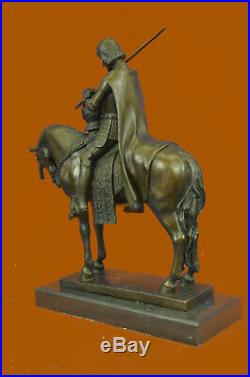 Hand Made Bruno Zach (1891-1935) HotCast Medieval King Battle Bronze Statue Deco