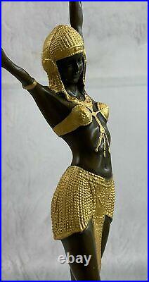Hand Made Classic Art Deco/Nouveau Dancer 100% Pure Bronze Sculpture Figurine NR