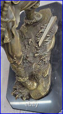 Hand Made Classic Artwork Male Viking Genuine Bronze Sculpture Figurine Figure S