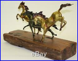 Hand Made Classic Detailed Numbered 3 Horses Mustang by Milo Free Spirit Statue