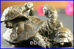 Hand Made Classic Home and Garden Decoration Turtle Family Genuine Bronze Statue