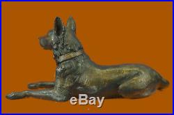 Hand Made DOG Figurine Statue Hand Painted Pure Bronze Gift Pet Lovers Figurine