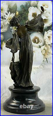 Hand Made Dancer Black Marble Bronze Statue Leonard Art Nouveau Home DEAL