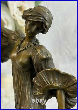 Hand Made Dancer Black Marble Bronze Statue Leonard Art Nouveau Home DEAL
