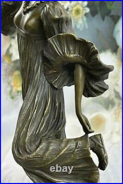 Hand Made Dancer Black Marble Bronze Statue Leonard Art Nouveau Home Deco