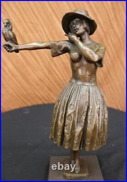 Hand Made Dancer Signed Chiparus 100% Pure Hotcast Bronze Statue Figurine Figure