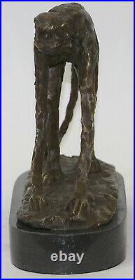 Hand Made Detailed Ape Monkey by French Artist Milo 100% Solid Bronze Statue Art