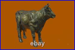 Hand Made Detailed Cow Bronze Museum Quality Animal Artwork Bronze Statue