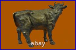 Hand Made Detailed Cow Bronze Museum Quality Animal Artwork Bronze Statue