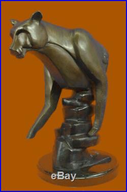 Hand Made Edition Maris Cougar Female Li Statue Figurine Bronze Sculpture EX