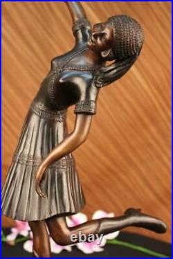 Hand Made Egyptian Lady Dancer Chiparus Statue Figurine Bronze Sculpture Figure