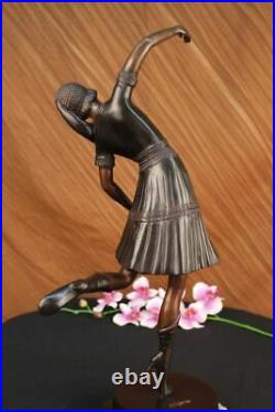 Hand Made Egyptian Lady Dancer Chiparus Statue Figurine Bronze Sculpture Figure