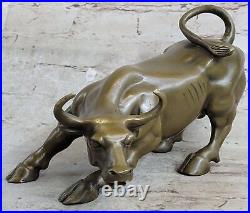 Hand Made European Genuine Bronze Magnificent Stock Market Bull Sculpture