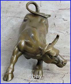 Hand Made European Genuine Bronze Magnificent Stock Market Bull Sculpture