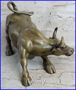 Hand Made European Genuine Bronze Magnificent Stock Market Bull Sculpture