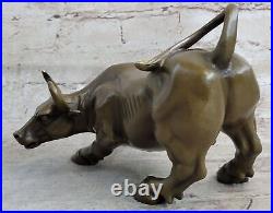 Hand Made European Genuine Bronze Magnificent Stock Market Bull Sculpture