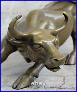 Hand Made European Genuine Bronze Magnificent Stock Market Bull Sculpture