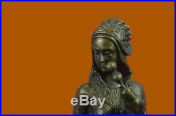 Hand Made Exquisite Maiden Decor Statue Figurine Bronze Sculpture Lost wax Art