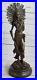Hand_Made_Female_Woman_Warrior_Bronze_Sculpture_dark_brown_Patina_Statue_Deal_01_my