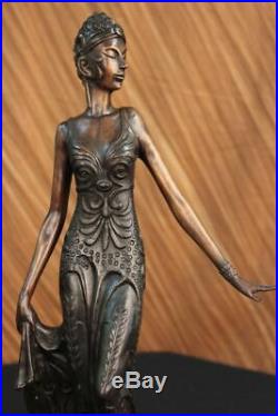 Hand Made Flower Woman Blossom Art Nouv Statue Figurine Bronze Sculpture