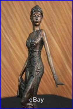 Hand Made Flower Woman Blossom Art Nouv Statue Figurine Bronze Sculpture