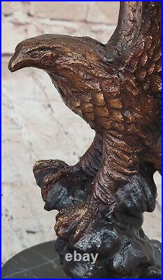 Hand Made Genuine Bronze American Bald Eagle Sculpture by Moigniez Statue