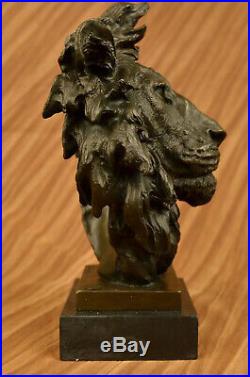 Hand Made Genuine Bronze Museum Quality Wildlife Animal Lion Sculpture Statue