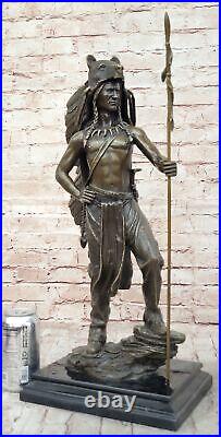 Hand Made Genuine Solid Bronze Signed Indian Chief Bronze Sculpture Statue Gift Hand Made Genuine Solid Bronze Signed Indian Chief Bronze Sculpture Statue Gift