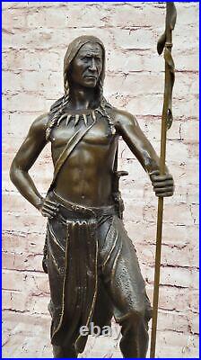 Hand Made Genuine Solid Bronze Signed Indian Chief Bronze Sculpture Statue Gift Hand Made Genuine Solid Bronze Signed Indian Chief Bronze Sculpture Statue Gift
