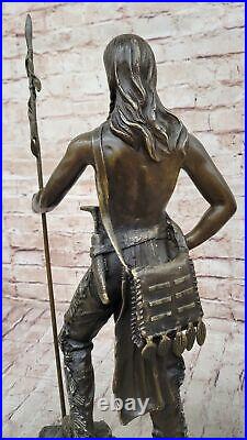 Hand Made Genuine Solid Bronze Signed Indian Chief Bronze Sculpture Statue Gift Hand Made Genuine Solid Bronze Signed Indian Chief Bronze Sculpture Statue Gift