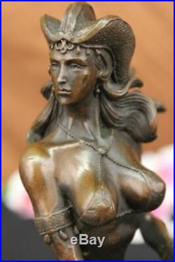 Details about   Hand Made Girl Lady Nude Soldier Warrior Sword Classic Bronze Marble Statue Sale 