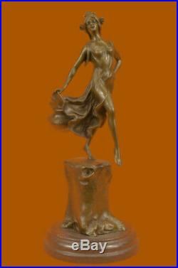Hand Made Graceful Fairly Like Dance Statue Figurine Bronze Sculpture EX
