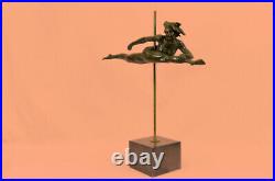 Hand Made Gymnast Olympic Memorabilia B Statue Figurine Bronze Base Sculpture
