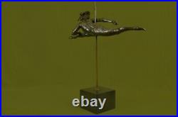 Hand Made Gymnast Olympic Memorabilia Statue Figure Bronze Marble Base Sculpture