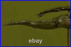 Hand Made Gymnast Olympic Memorabilia Statue Figure Bronze Marble Base Sculpture