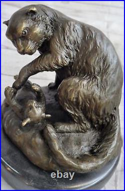 Hand Made Hot Cast Cat and Baby Cabin Home Decoration Bronze Statue Figure Sale