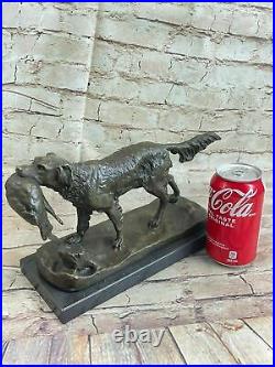 Hand Made Hunting Bird Gun Trials Dog Lover Bronze Statue Sculpture Award Art NR
