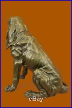 Hand Made Hush Puppy Basset Hound Scent Dog Breeder Bronze Marble Statue Decor