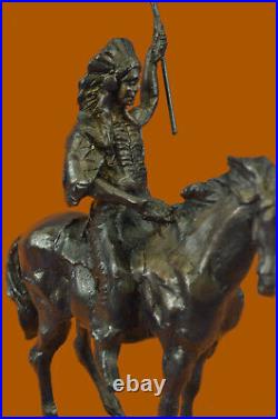 Hand Made Indian Chief Horse Signed Original Bronze Bust Sculpture Statue Decor