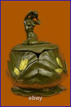 Hand Made Jugendstil Art Nouveau Nude Sig Statue Figurine Bronze Sculpture EX